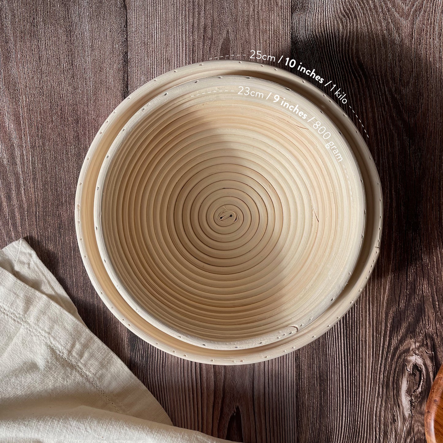 Sourdough Kit, Round Basket, 10 inches or 9 inches