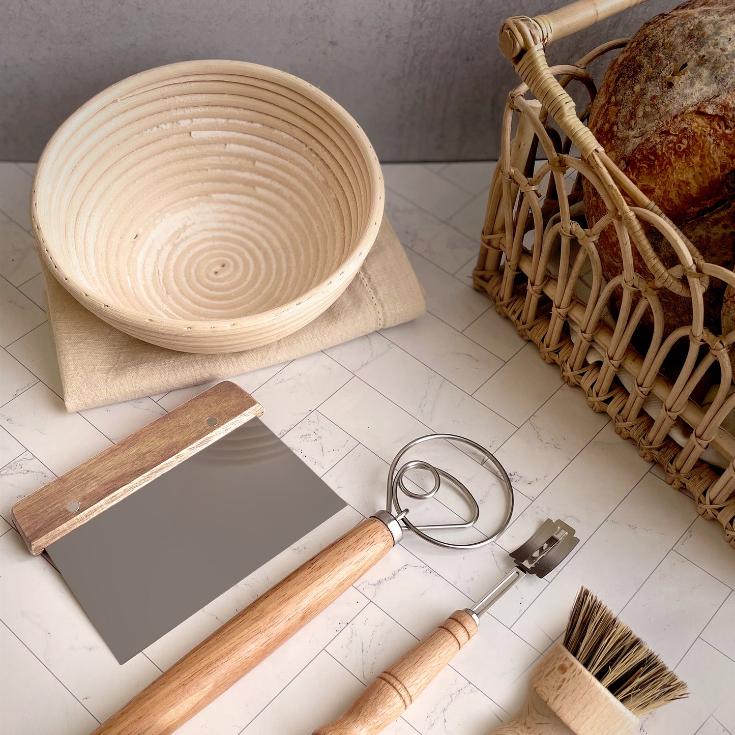 Sourdough Kit, Round Basket, 10 inches or 9 inches