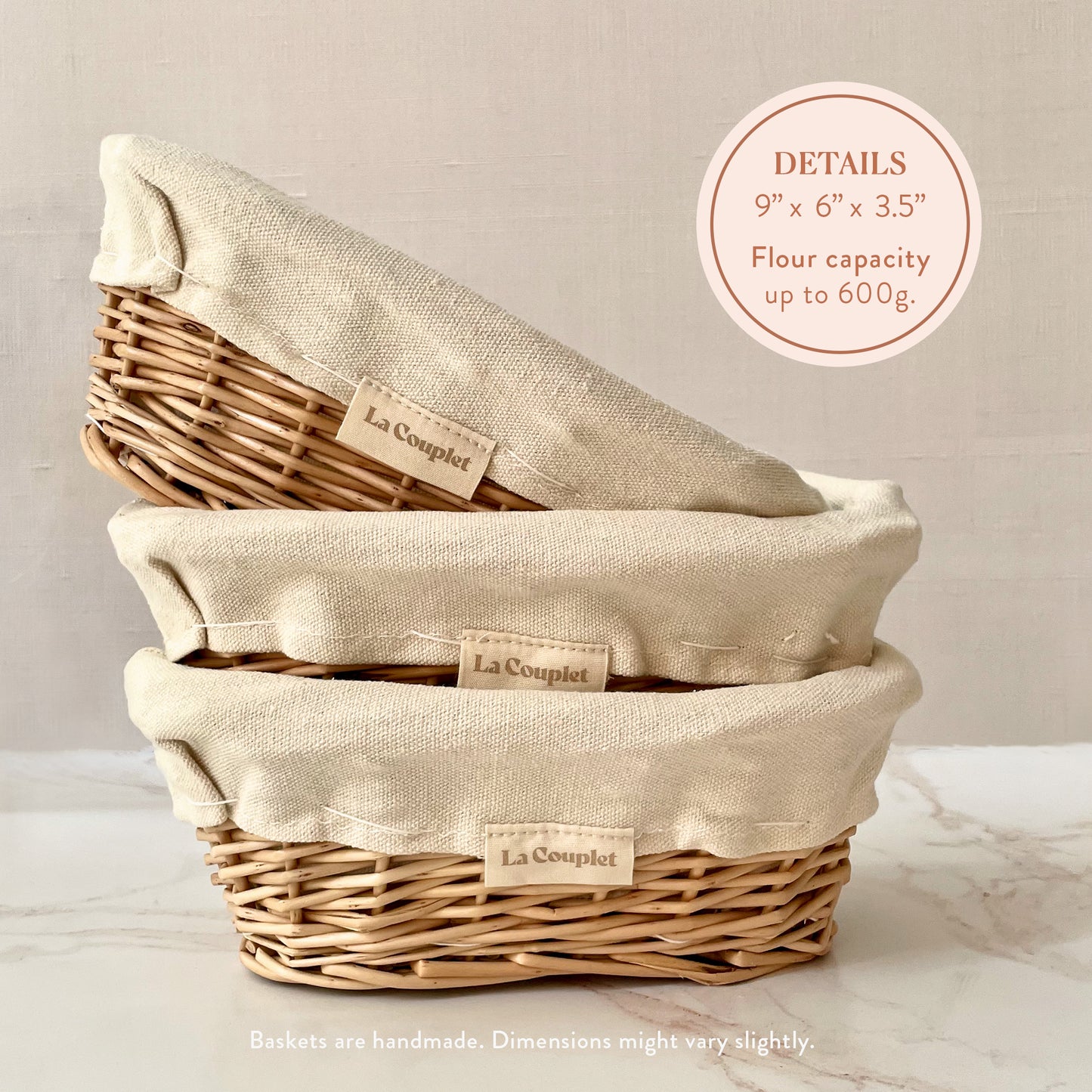 Sourdough Proofing Basket, Wicker, Oval, 9 and 12 inches