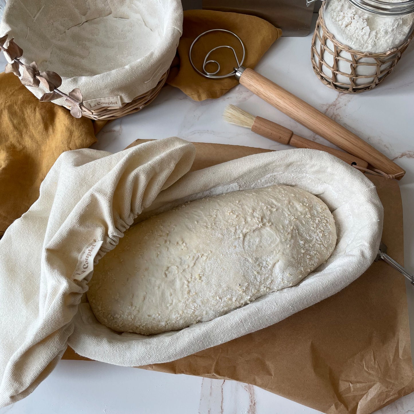 Sourdough Proofing Basket, Wicker, Oval, 12 inches