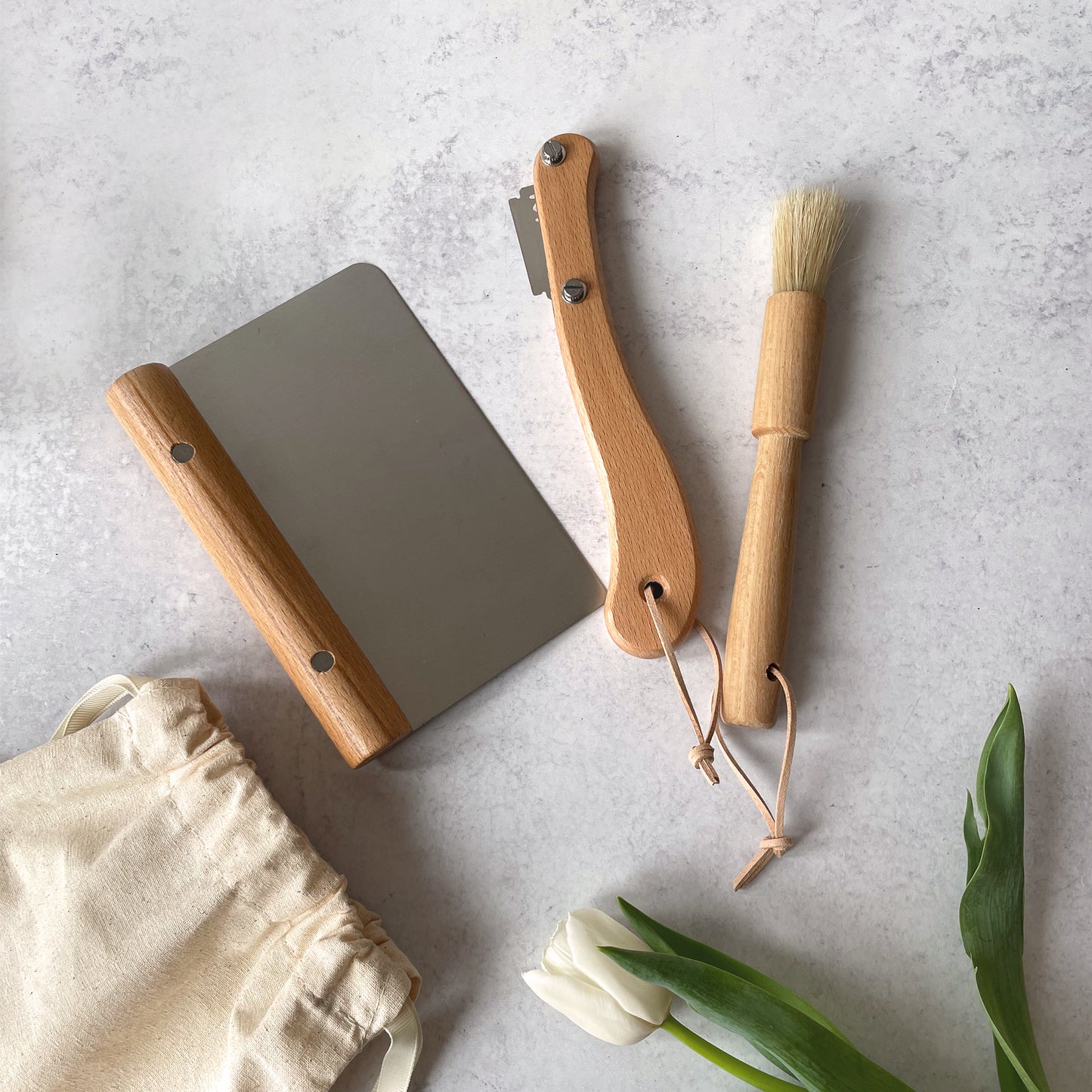 Bread Baking Tool Set 2nd Edition, Bread Lame, Dough Scraper, Multi Use Brush