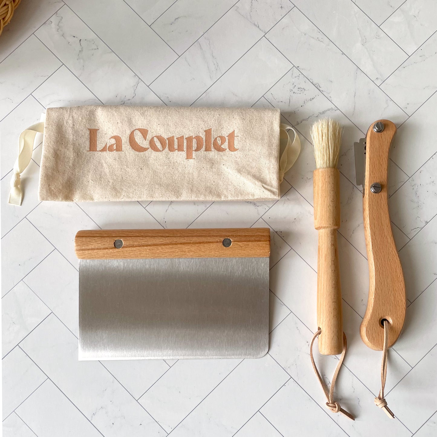 Bread Baking Tool Set 2nd Edition, Bread Lame, Dough Scraper, Multi Use Brush