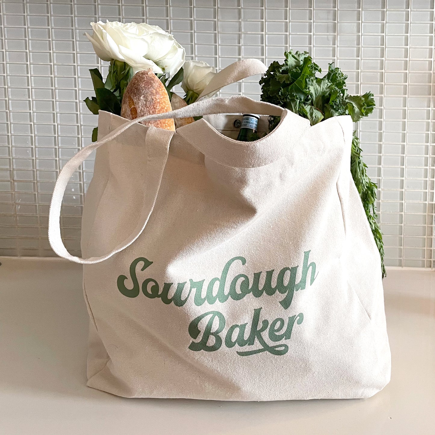 Cotton Canvas Tote Bag, Sourdough Baker, Large