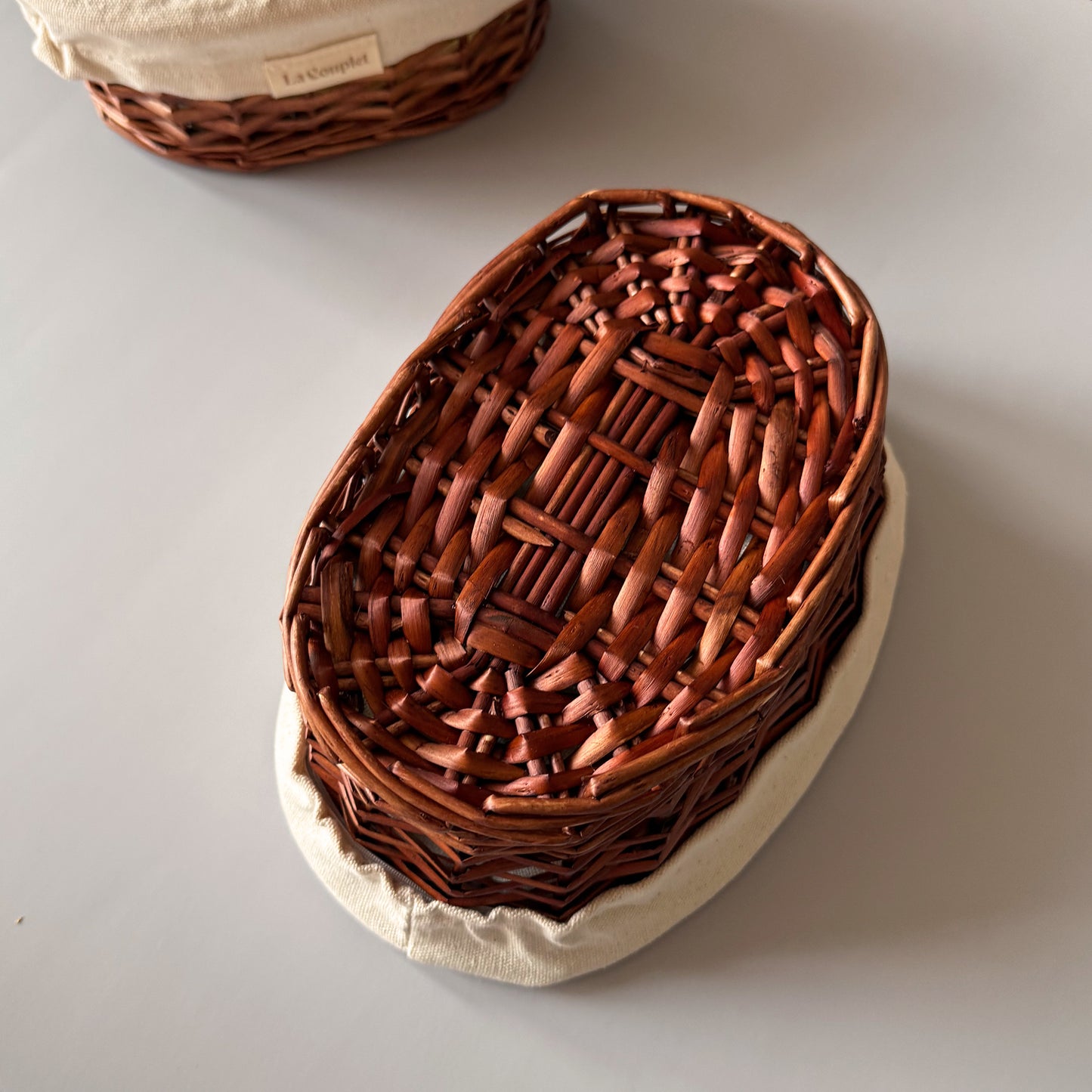 Handmade Oval Sourdough Proofing Basket: Bonnet & Brush Included, 9 inches.