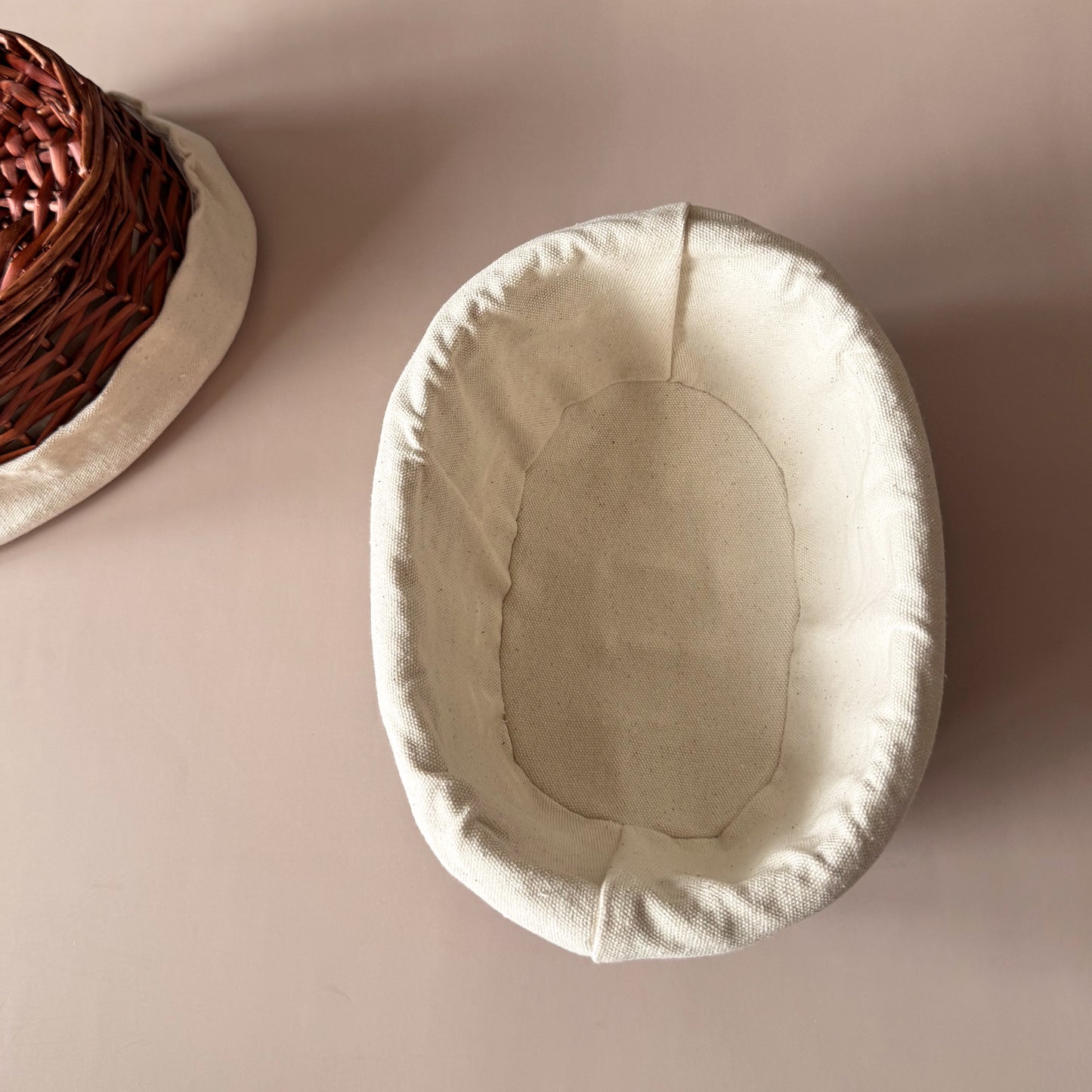 Handmade Oval Sourdough Proofing Basket: Bonnet & Brush Included, 9 inches.