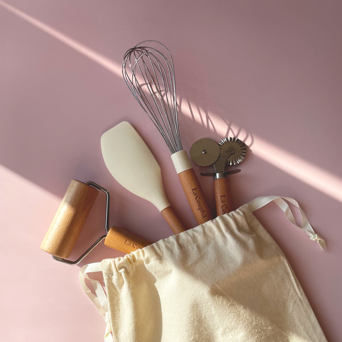 Baker's Easy 4 Piece Toolkit, Whisk, Spatula, Cutter Wheel, Dough Roller