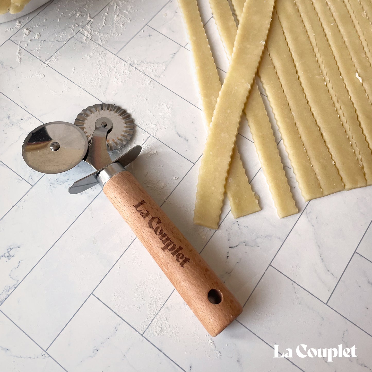 Baker's Easy 4 Piece Toolkit, Whisk, Spatula, Cutter Wheel, Dough Roller